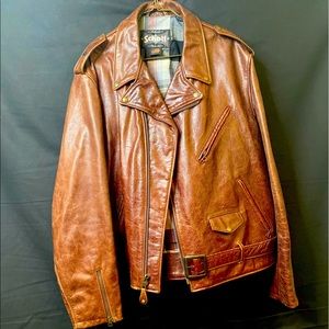 Mens schott vintage motorcycle cycle jacket worn once grate for fall and winter